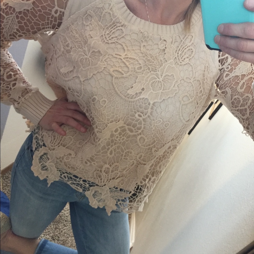 Free people lace sweater - Picture 4 of 5
